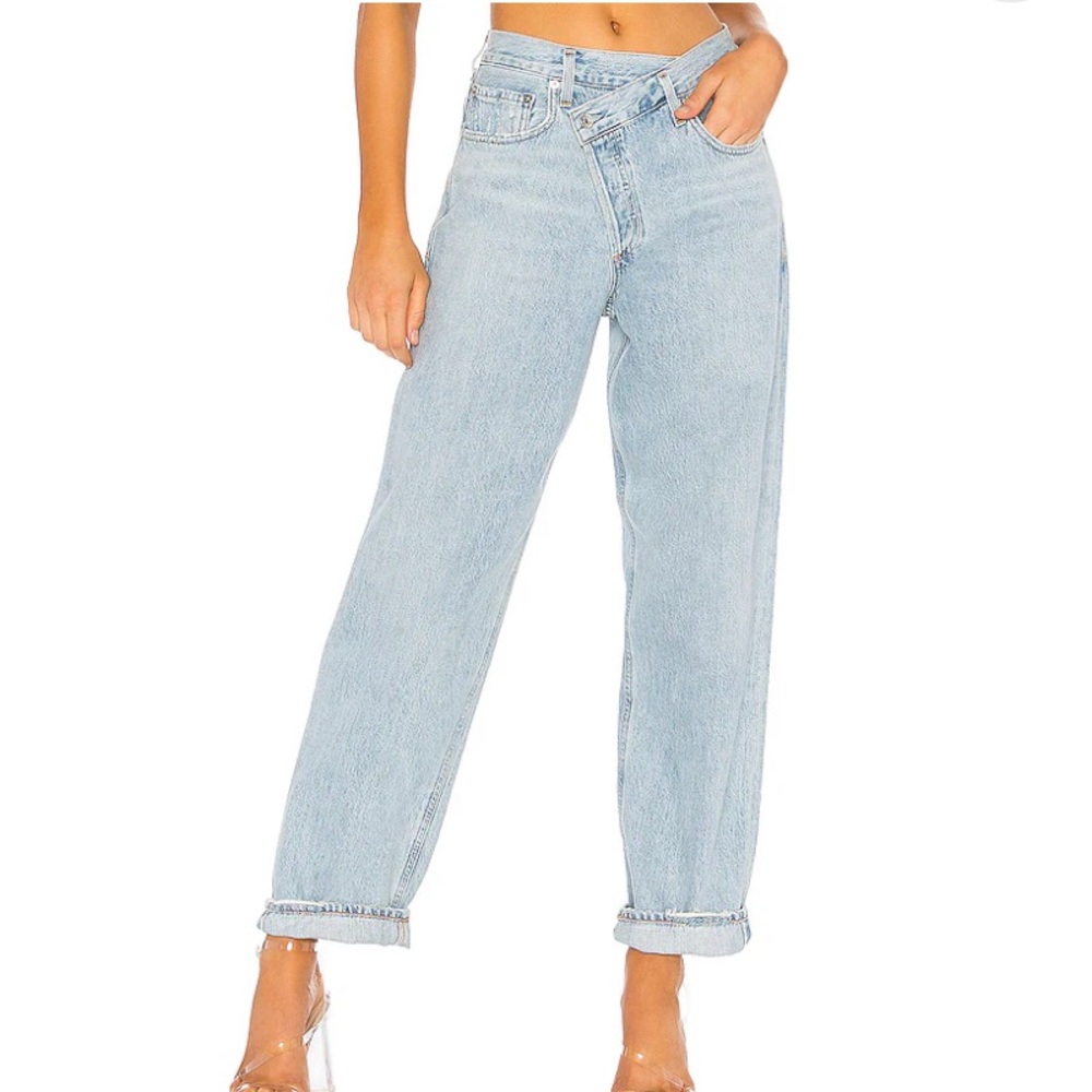 AGOLDE CRISSCROSS UP SIZED JEANS SZ 26